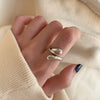 Silver-Tone Open Rings for Women, Assorted Floral, Leaf, Heart, Textured and Layered Band Designs