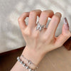 Silver-Tone Open Rings for Women, Assorted Floral, Leaf, Heart, Textured and Layered Band Designs