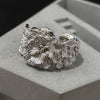 Silver-Tone Open Rings for Women, Assorted Floral, Leaf, Heart, Textured and Layered Band Designs