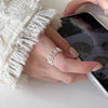 Silver-Tone Open Rings for Women, Assorted Floral, Leaf, Heart, Textured and Layered Band Designs