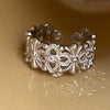 Silver-Tone Open Rings for Women, Assorted Floral, Leaf, Heart, Textured and Layered Band Designs
