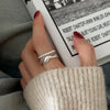 Silver-Tone Open Rings for Women, Assorted Floral, Leaf, Heart, Textured and Layered Band Designs