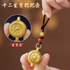 Chinese Zodiac Pendant Keychain, Alloy with Rotating Disc and Beaded Cord, 12 Animal Designs