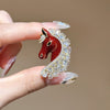 Horse Head Brooch Pin for Women, Zinc Alloy Animal Design with Sparkling Accents - Product view 3