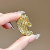 Horse Head Brooch Pin for Women, Zinc Alloy Animal Design with Sparkling Accents - Product view 4