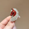 Horse Head Brooch Pin for Women, Zinc Alloy Animal Design with Sparkling Accents - Xz204 super flash horse head brooch