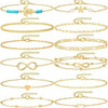 12-Piece Adjustable Anklet Set, Alloy Chains in Gold, Silver and Mixed-Tone Design Options - Product view 1