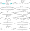 12-Piece Adjustable Anklet Set, Alloy Chains in Gold, Silver and Mixed-Tone Design Options - 01 silver
