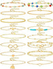 12-Piece Adjustable Anklet Set, Alloy Chains in Gold, Silver and Mixed-Tone Design Options - 03gold