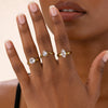 Stacking Accent Rings, Gold-Tone Stainless Steel, Round, Pear and Marquise Designs, Individual Rings or 3-Piece Set