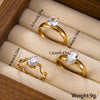 Stacking Accent Rings, Gold-Tone Stainless Steel, Round, Pear and Marquise Designs, Individual Rings or 3-Piece Set