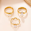 Stacking Accent Rings, Gold-Tone Stainless Steel, Round, Pear and Marquise Designs, Individual Rings or 3-Piece Set