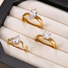 Stacking Accent Rings, Gold-Tone Stainless Steel, Round, Pear and Marquise Designs, Individual Rings or 3-Piece Set