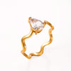 Stacking Accent Rings, Gold-Tone Stainless Steel, Round, Pear and Marquise Designs, Individual Rings or 3-Piece Set
