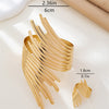 Cuff Bracelet and Ring Set, Gold-Tone Iron, Open Multi-Bar Design