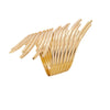 Cuff Bracelet and Ring Set, Gold-Tone Iron, Open Multi-Bar Design
