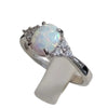 Opal-Style Ring for Women, Silver-Tone Alloy Band with Geometric Setting, Sizes 5-13 - Product view 5