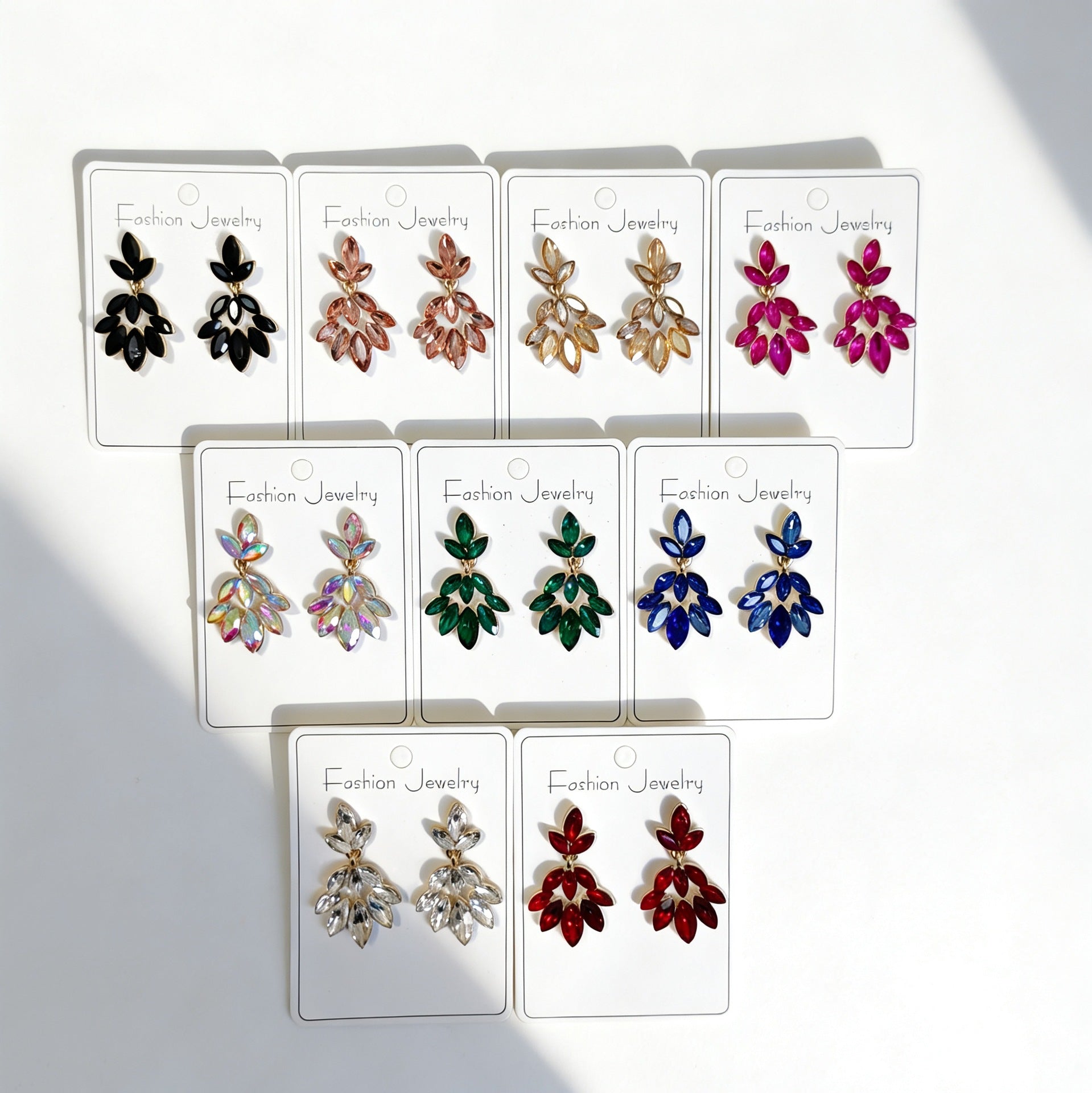 Leaf Earrings for Women, Alloy Botanical Design in Blue, Green, Pink and Other Color Options - Product view 1