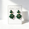 Leaf Earrings for Women, Alloy Botanical Design in Blue, Green, Pink and Other Color Options - Green