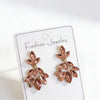 Leaf Earrings for Women, Alloy Botanical Design in Blue, Green, Pink and Other Color Options - Product view 5