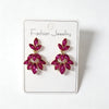 Leaf Earrings for Women, Alloy Botanical Design in Blue, Green, Pink and Other Color Options - Magenta