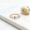 Cross Ring for Women, Copper Band with Micro-Set Sparkling Accents, Silver or Rose Gold Tone, Sizes 5-9 - Product view 2