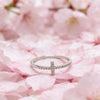 Cross Ring for Women, Copper Band with Micro-Set Sparkling Accents, Silver or Rose Gold Tone, Sizes 5-9 - Product view 3