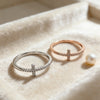 Cross Ring for Women, Copper Band with Micro-Set Sparkling Accents, Silver or Rose Gold Tone, Sizes 5-9 - Product view 4
