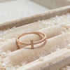 Cross Ring for Women, Copper Band with Micro-Set Sparkling Accents, Silver or Rose Gold Tone, Sizes 5-9 - Rose gold / No.5 / Rose gold / No. 6 / Rose gold / No. 7 / Rose gold / No. 8 / Rose gold / No. 9