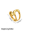 Open Statement Ring, Gold-Tone Stainless Steel, Sculptural and Geometric Designs, 25 Style Options
