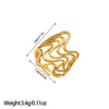 Open Statement Ring, Gold-Tone Stainless Steel, Sculptural and Geometric Designs, 25 Style Options