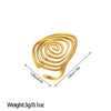 Open Statement Ring, Gold-Tone Stainless Steel, Sculptural and Geometric Designs, 25 Style Options