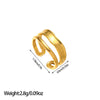 Open Statement Ring, Gold-Tone Stainless Steel, Sculptural and Geometric Designs, 25 Style Options