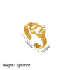 Open Statement Ring, Gold-Tone Stainless Steel, Sculptural and Geometric Designs, 25 Style Options