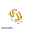 Open Statement Ring, Gold-Tone Stainless Steel, Sculptural and Geometric Designs, 25 Style Options