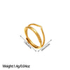 Open Statement Ring, Gold-Tone Stainless Steel, Sculptural and Geometric Designs, 25 Style Options