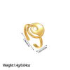 Open Statement Ring, Gold-Tone Stainless Steel, Sculptural and Geometric Designs, 25 Style Options