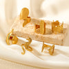 Open Statement Ring, Gold-Tone Stainless Steel, Sculptural and Geometric Designs, 25 Style Options