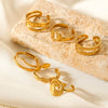 Open Statement Ring, Gold-Tone Stainless Steel, Sculptural and Geometric Designs, 25 Style Options