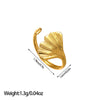 Open Statement Ring, Gold-Tone Stainless Steel, Sculptural and Geometric Designs, 25 Style Options