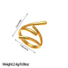 Open Statement Ring, Gold-Tone Stainless Steel, Sculptural and Geometric Designs, 25 Style Options
