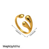 Open Statement Ring, Gold-Tone Stainless Steel, Sculptural and Geometric Designs, 25 Style Options