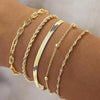 Layered Chain Bracelet Sets for Women, Alloy Bands with Bead Accents in Gold or Silver Tone - Product view 2