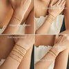 Layered Chain Bracelet Sets for Women, Alloy Bands with Bead Accents in Gold or Silver Tone - Product view 4