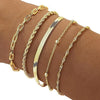 Layered Chain Bracelet Sets for Women, Alloy Bands with Bead Accents in Gold or Silver Tone - Product view 5