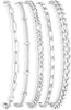 Layered Chain Bracelet Sets for Women, Alloy Bands with Bead Accents in Gold or Silver Tone - 03 white