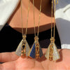 Statement Pendant Necklace for Women, Copper Design with Openwork Tassel Shape and Sparkling Accents - Product view 1