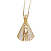 Statement Pendant Necklace for Women, Copper Design with Openwork Tassel Shape and Sparkling Accents - Product view 5