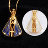 Statement Pendant Necklace for Women, Copper Design with Openwork Tassel Shape and Sparkling Accents - Dz 15188