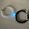 Magnetic Couple Bracelet Set, Crown and Heart Details with 8 mm Black and White Beads - Product view 1